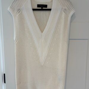 rag & bone Cream Knit V-Neck Sleeveless Sweater Vest